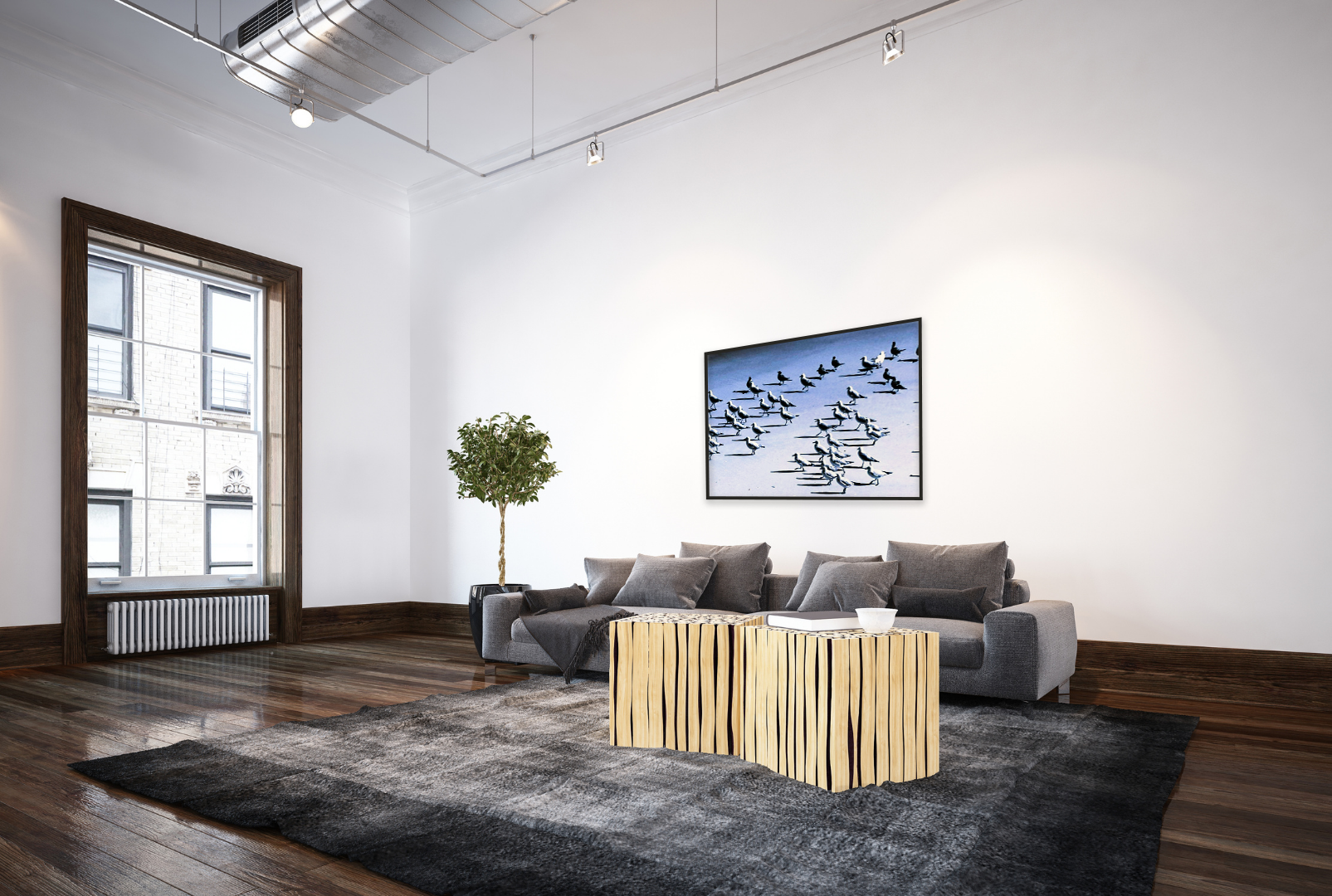 Flock of Gulls original abstract contextualised office art modern decor photo print by Blair Montague Drake